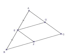Line of midpoints in a triangle