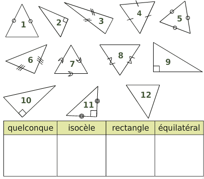 Triangle et quadrilatère