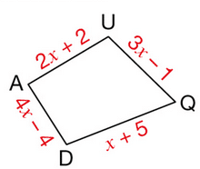 Quadrilateral and literal calculation