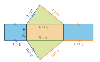 pattern of the right prism and volumes of solids