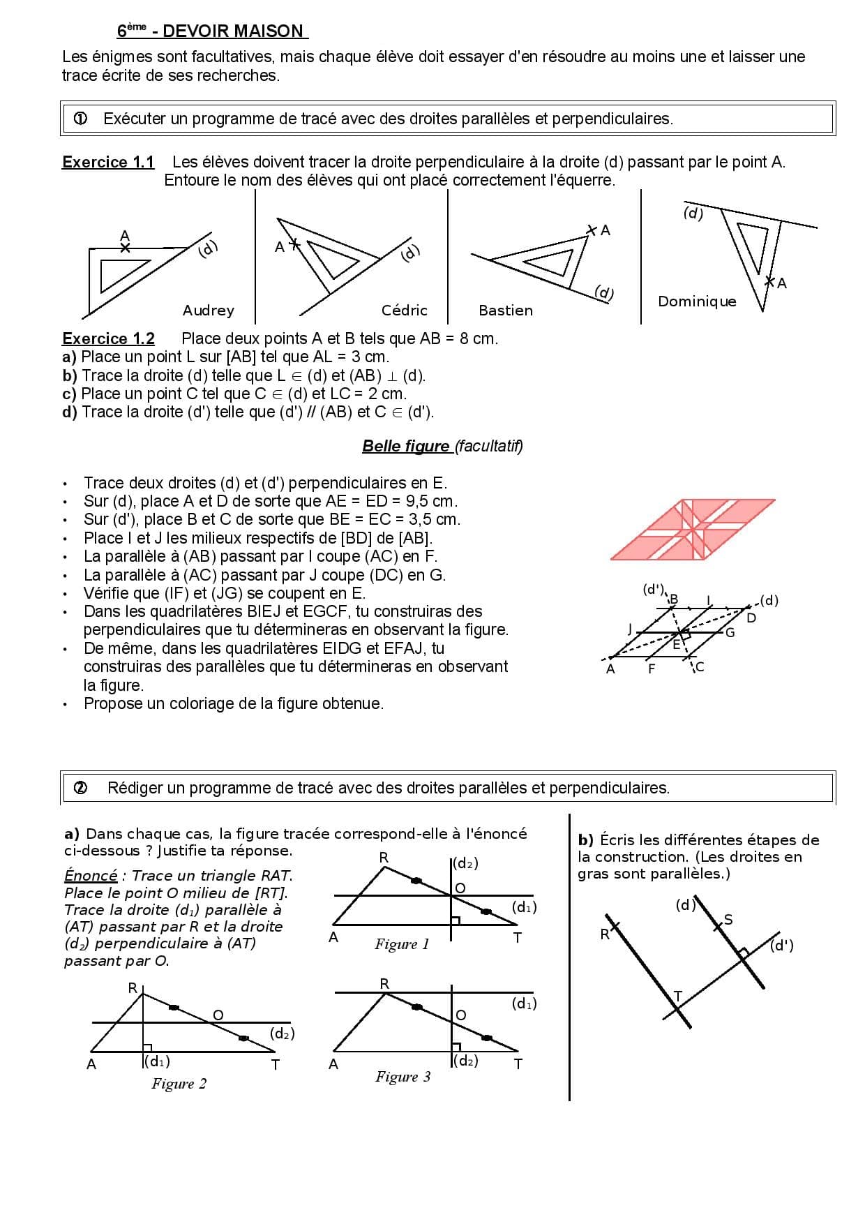 Devoir Maison Dm De Maths 6eme Contrôles de maths en 6ème et DS en PDF à télécharger en pdf.